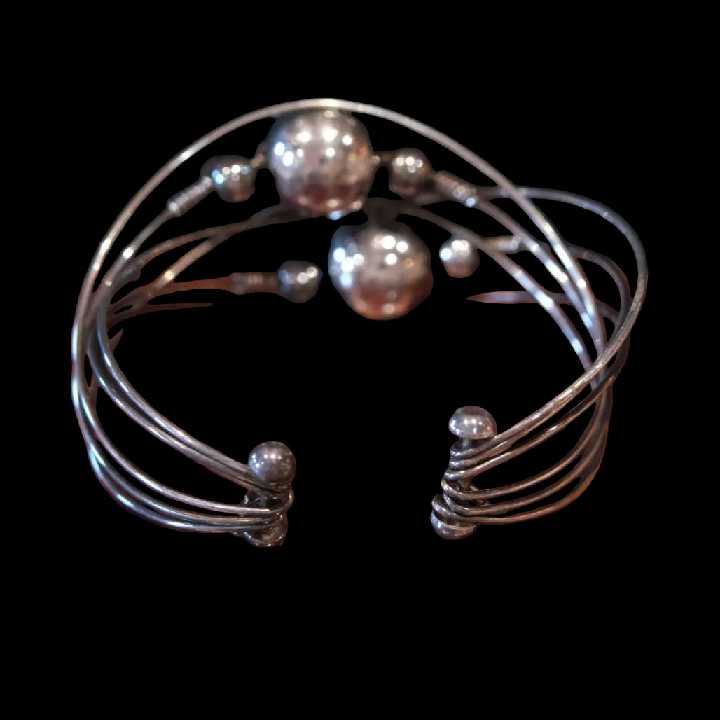 Rubio Enterprises Sterling Silver Multi Wire Ball Bead Cuff Bracelet