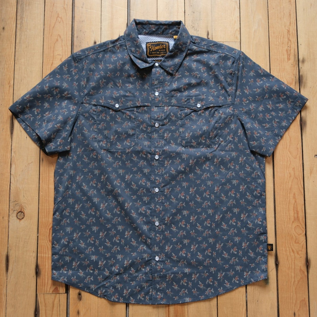 Howler Brothers Open Country Tech Shirt - Rancher Floral Dark Slate
