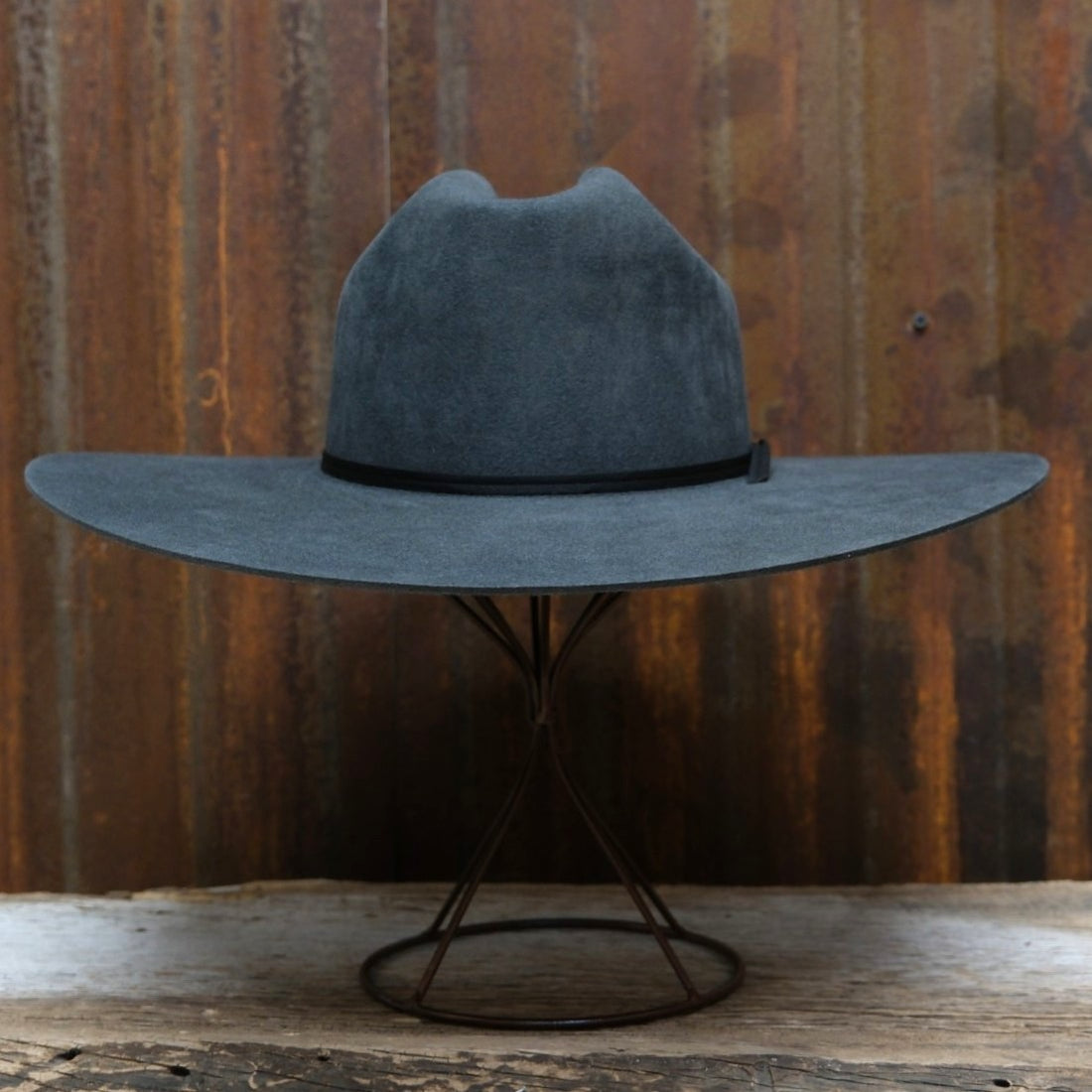 Cofer Hat Company Cattleman 100% Beaver Winchester Felt in Steel