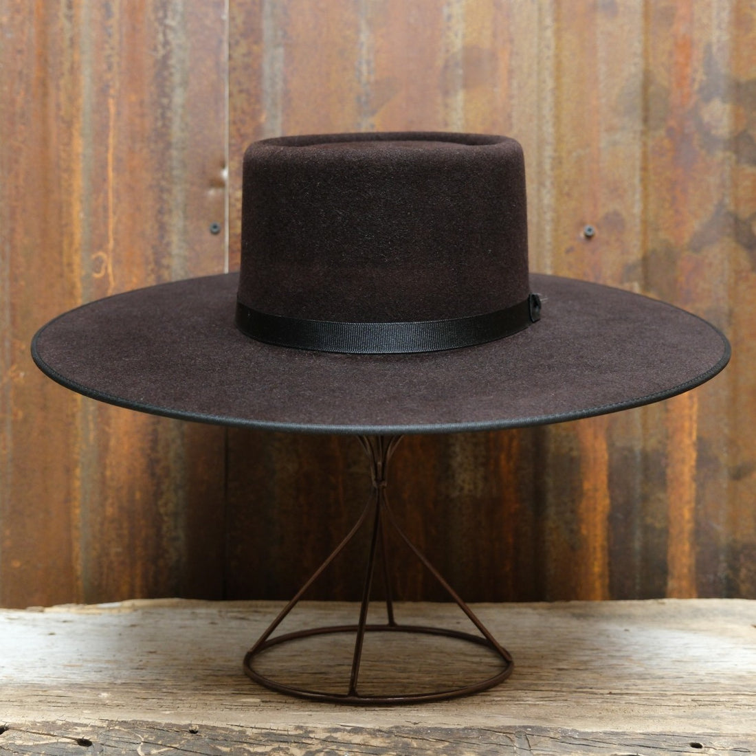 Serratelli 8X Nevada Flat Western Hat in Black Cherry