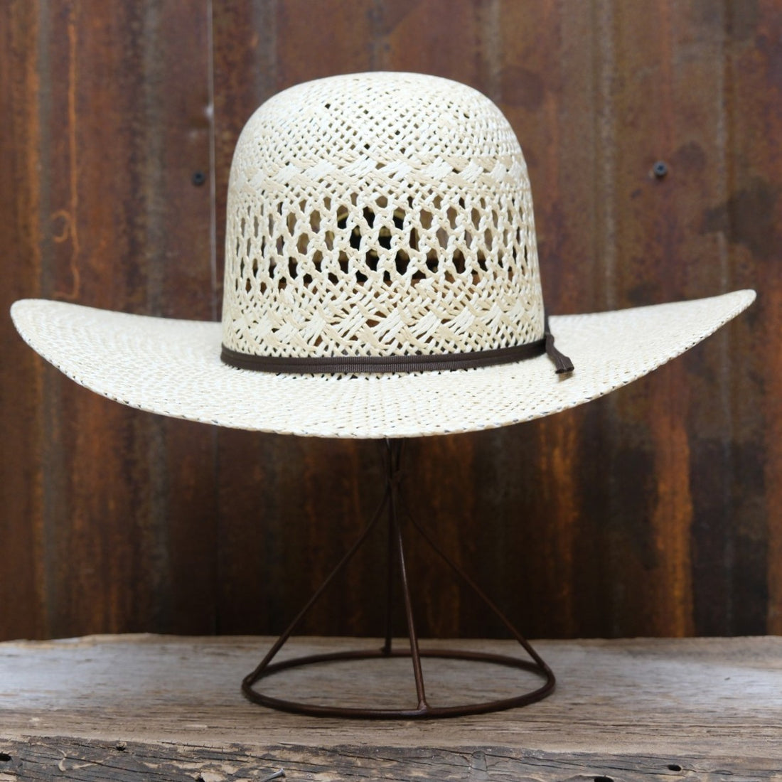 Tacchino Open Crown Aria Western Straw Hat Vented
