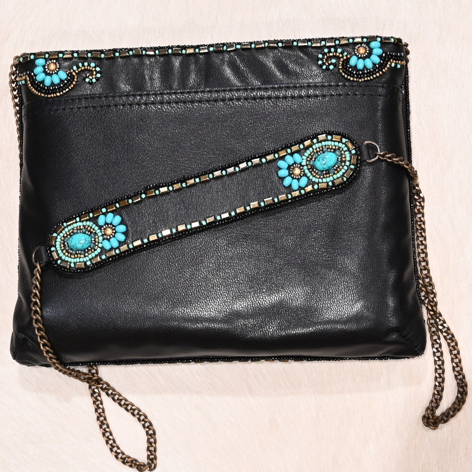 Mary Frances cowgirl crossbody handbag with Western beadwork