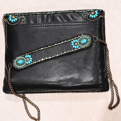 Mary Frances cowgirl crossbody handbag with Western beadwork