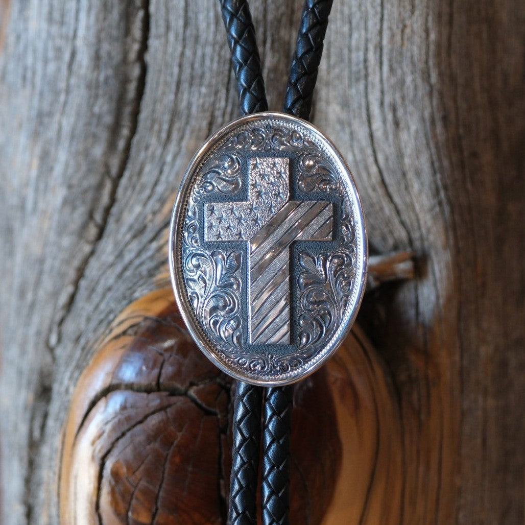 Vogt Silversmiths American Flag Cross Bolo