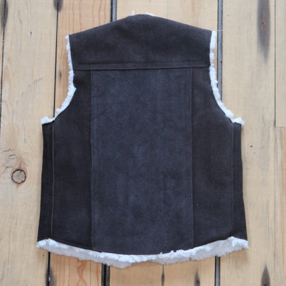 SouthBay Kids Fleece Lined Leather Vest - Dark Brown