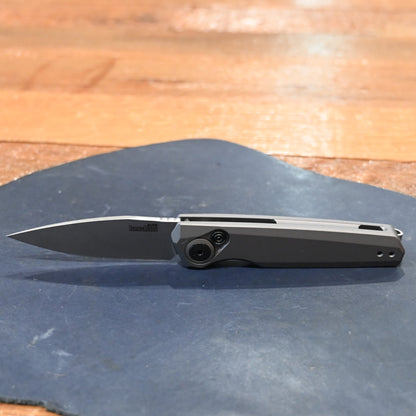 Kershaw Launch 18 automatic knife with gray aluminum handle and stonewashed blade