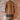 Filson Ladies Wool Long Cruiser Coat in Whiskey and Black Stripe with button front and cruiser pocket design