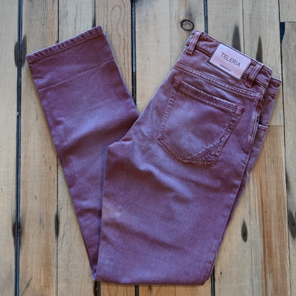 Teleria Zed 5 Pocket Jeans in Arancio soft Italian denim with classic five-pocket design