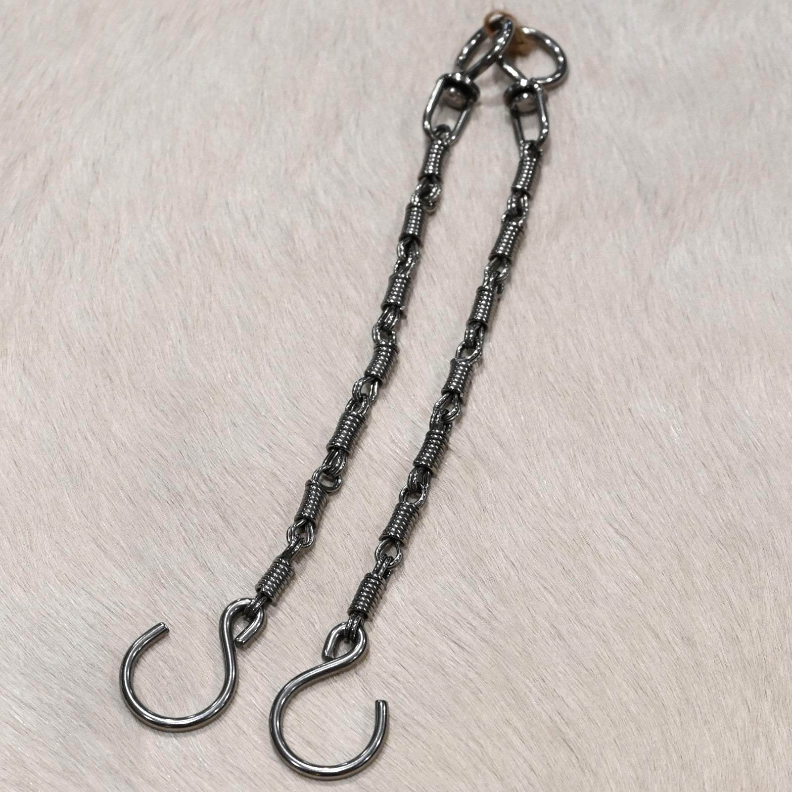 Eleven inch twisted stainless steel rein chains