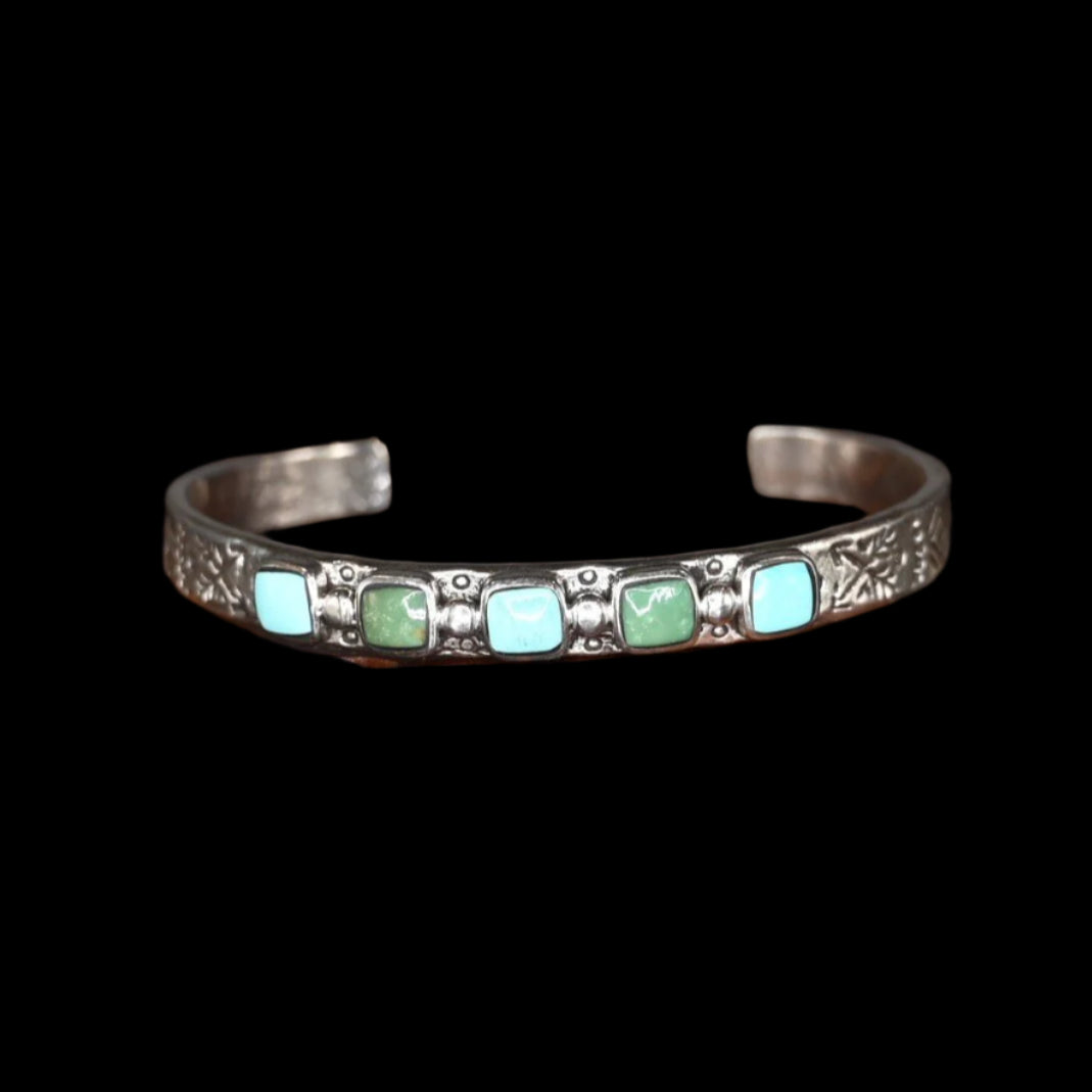 View of Peyote Bird Nomad Bracelet with Turquoise