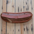 K Bar J Leather Cantle Bag in Rust and Brown showing the vibrant leather contrast and handcrafted stitching.