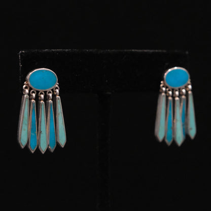 Peyote Bird Iris botanical metal earrings with post backing