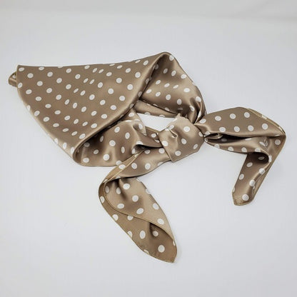 Charmeuse 3/8" White Dot on Mink Wild Rag