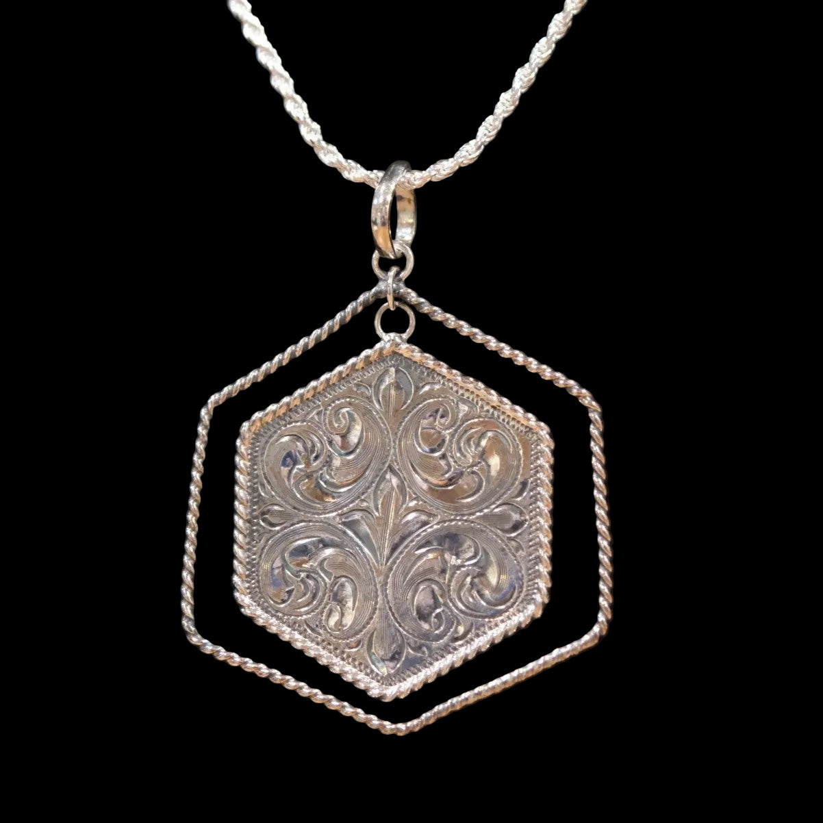 Vogt Silversmiths The Western Grace Pendant - Sterling Silver Hexagon Jewelry