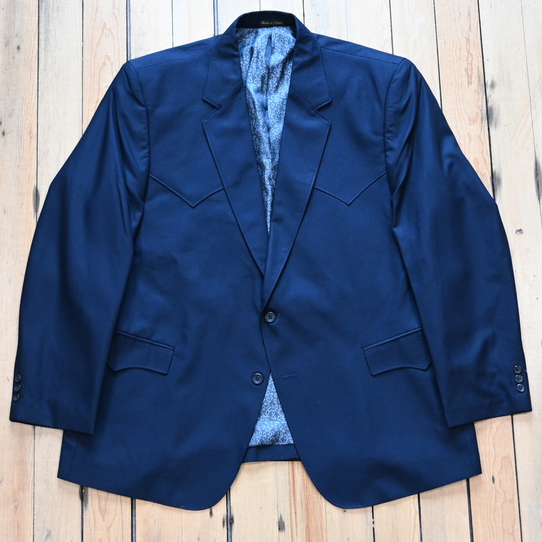 Circle S mens navy polyester Plano Western sport coat on hanger