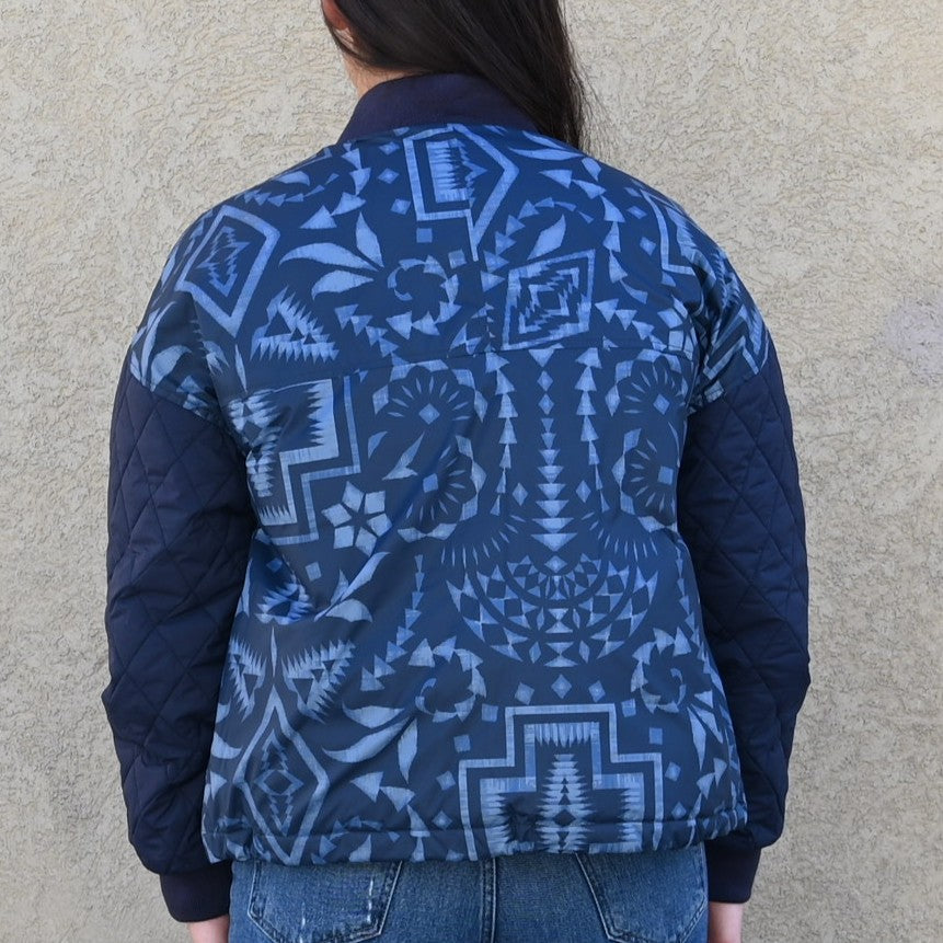 Pendleton women’s navy Aztec pattern down puffer jacket