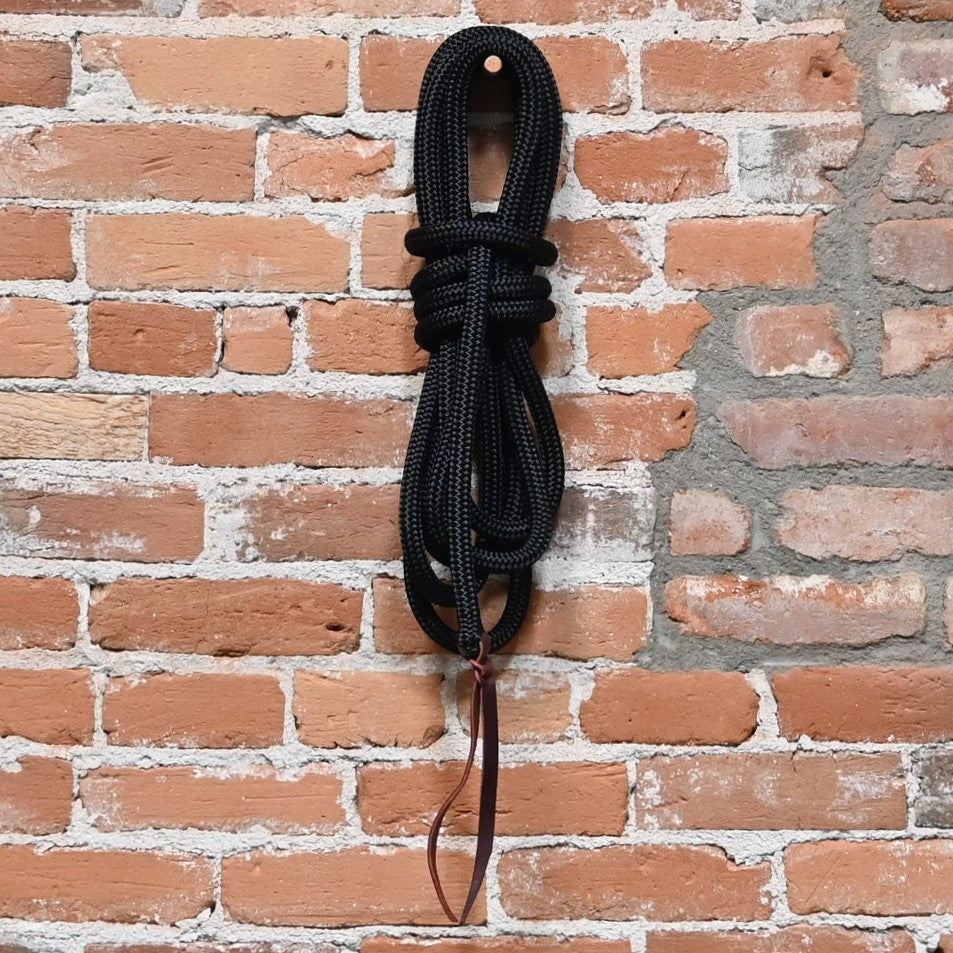 Carson James Clinics 22′ double braided mecate rope reins with leather popper