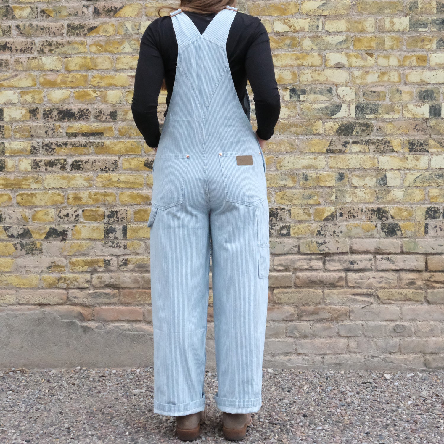 Wrangler X Lainey Wilson denim stripe overalls cotton workwear