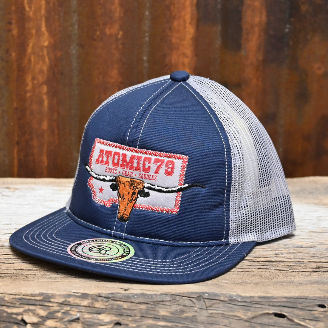 Atomic 79 Mesh Cap in Navy and Grey with Logo