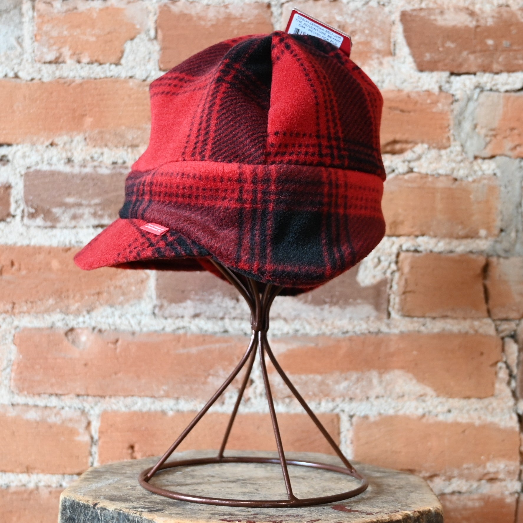 Stormy Kromer Adventure Beanie red black plaid fleece hat
