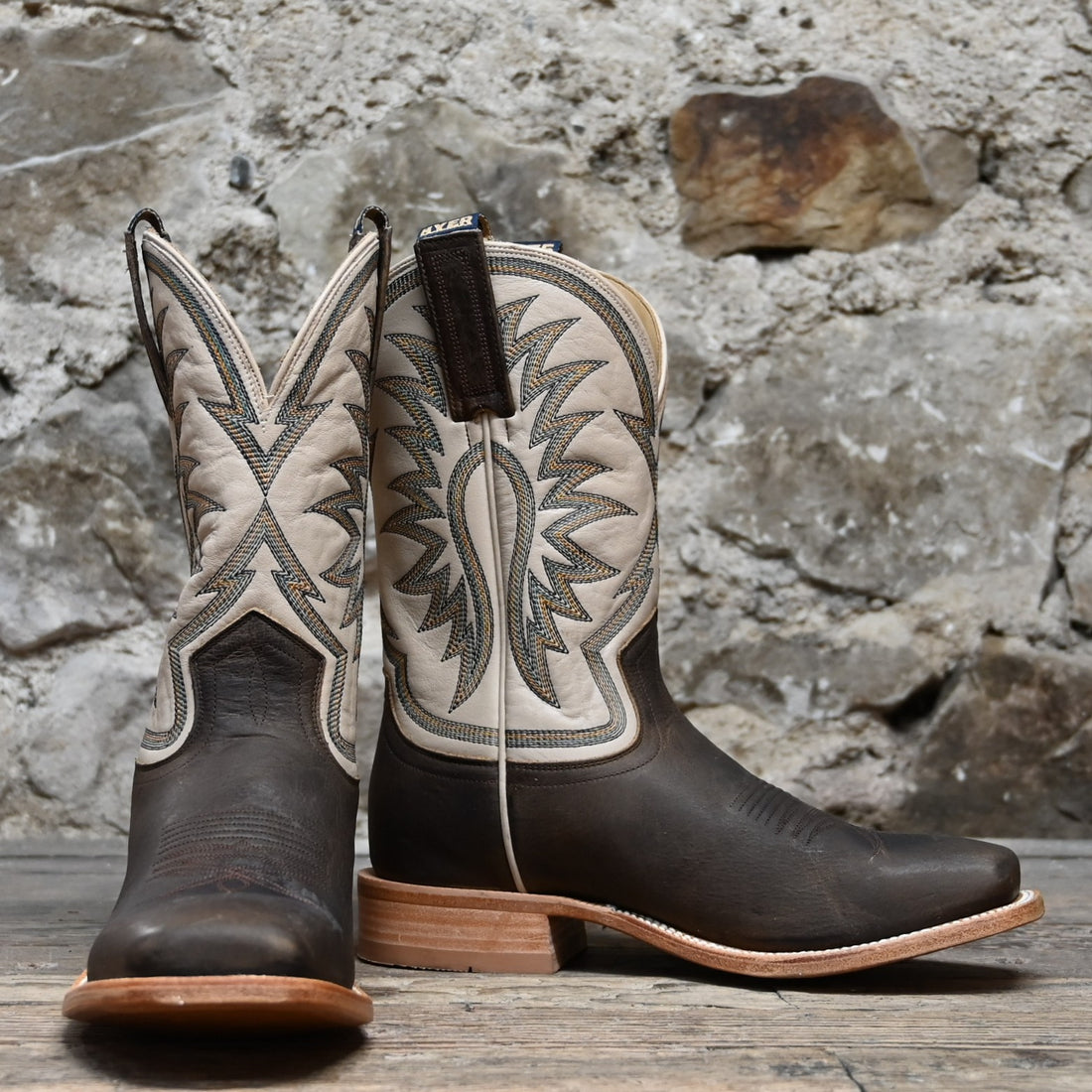 Hyer 11" LE ROY Bone top Waxy Brown cowhide vamp boot