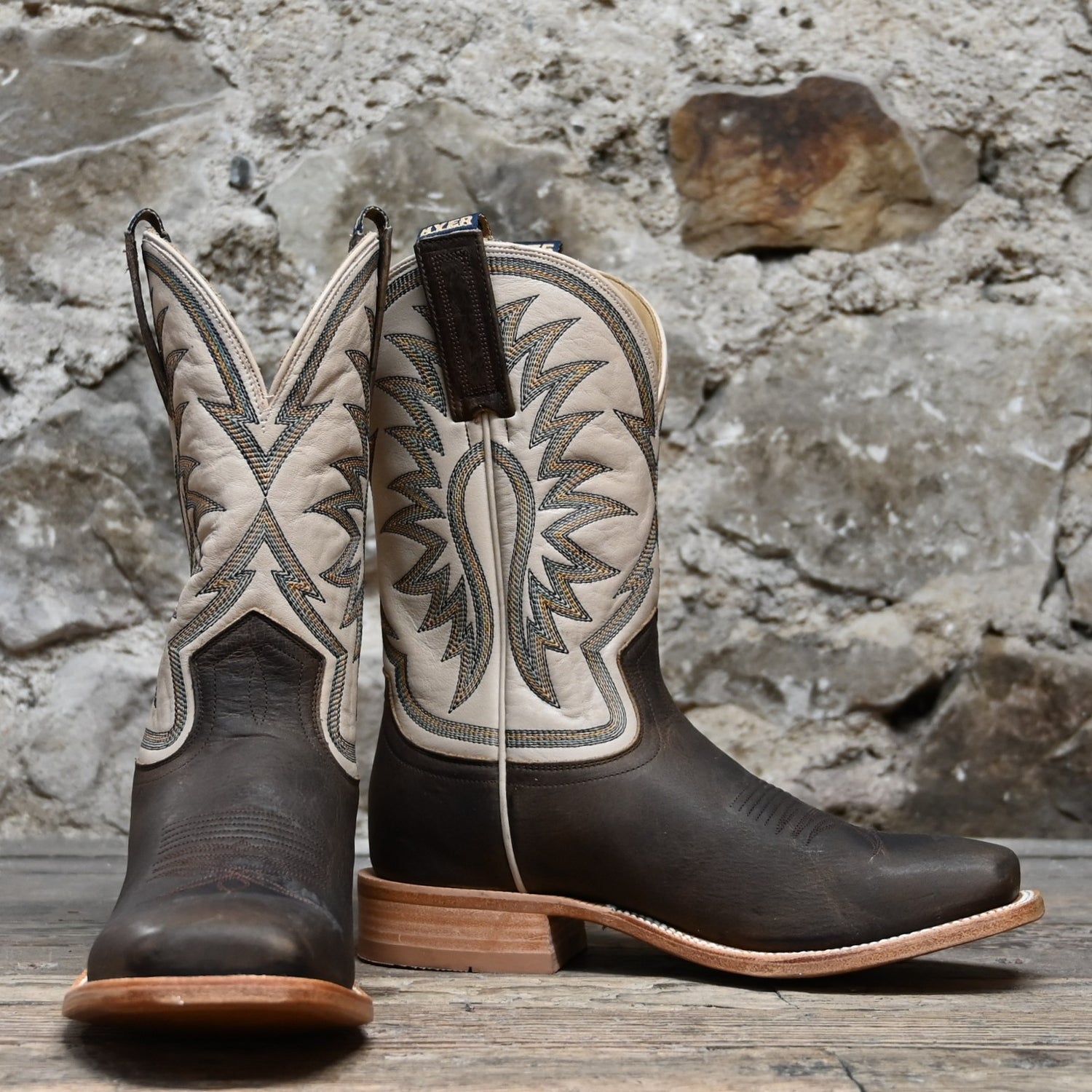 Hyer 11" LE ROY Bone top Waxy Brown cowhide vamp boot