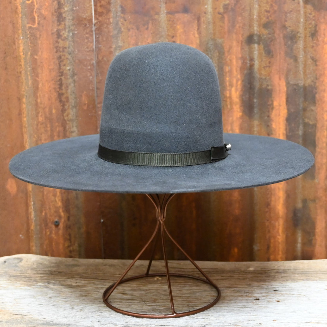 Tacchino Open Crown Western Felt Hat In Gun Metal