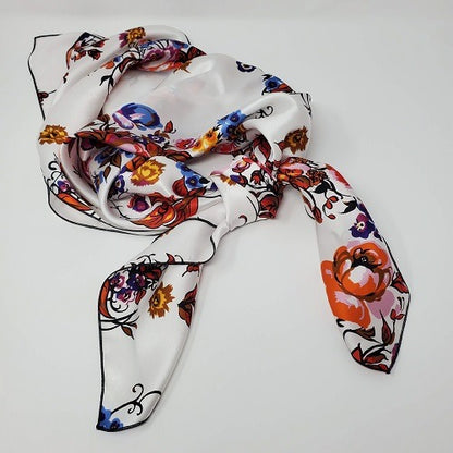 Cowboy Images Charmeuse Bouquet White 44x44