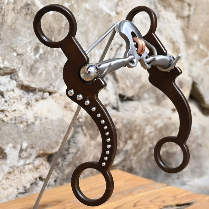 Tom Balding Cody Double Cross bit with stainless shanks and sweet iron Double Cross mouthpiece.