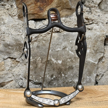 JT Silversmiths Crescent Star bit with silver overlay and SJ MP-03 mouthpiece