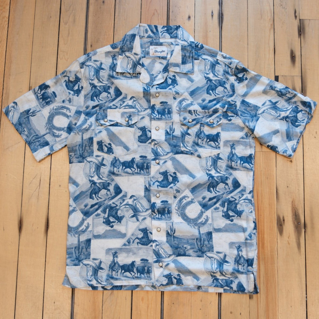 Wrangler Coconut Cowboy Camp Shirt: Cowboy Toile