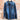 View of Double D Ranch Gunslinger Workshirt – Pinstriped denim shirt with custom concho buttons and detailed embroidery for a Western-inspired design