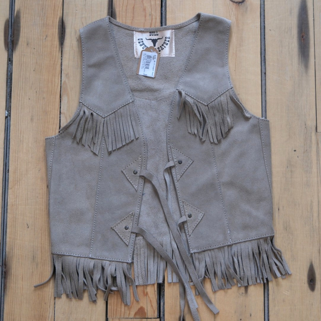 SouthBay Kids 3B Fringed Vest - Taupe