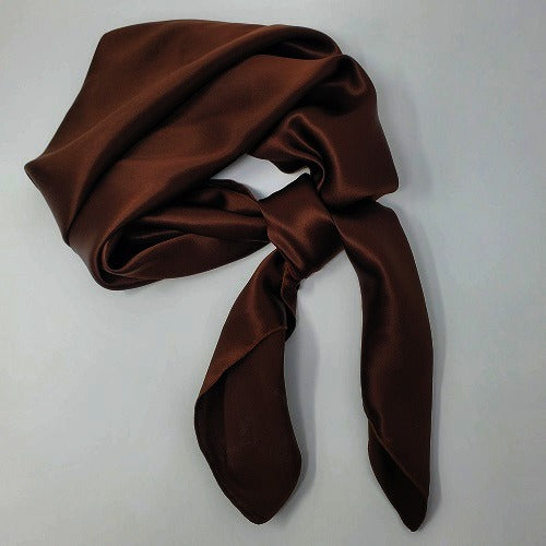 Cowboy Images Charmeuse Plain Brown Wild Rag