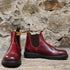 Blundstone Slip On Chelsea boot in premium red rubbed leather with elastic side panels and pull tabs