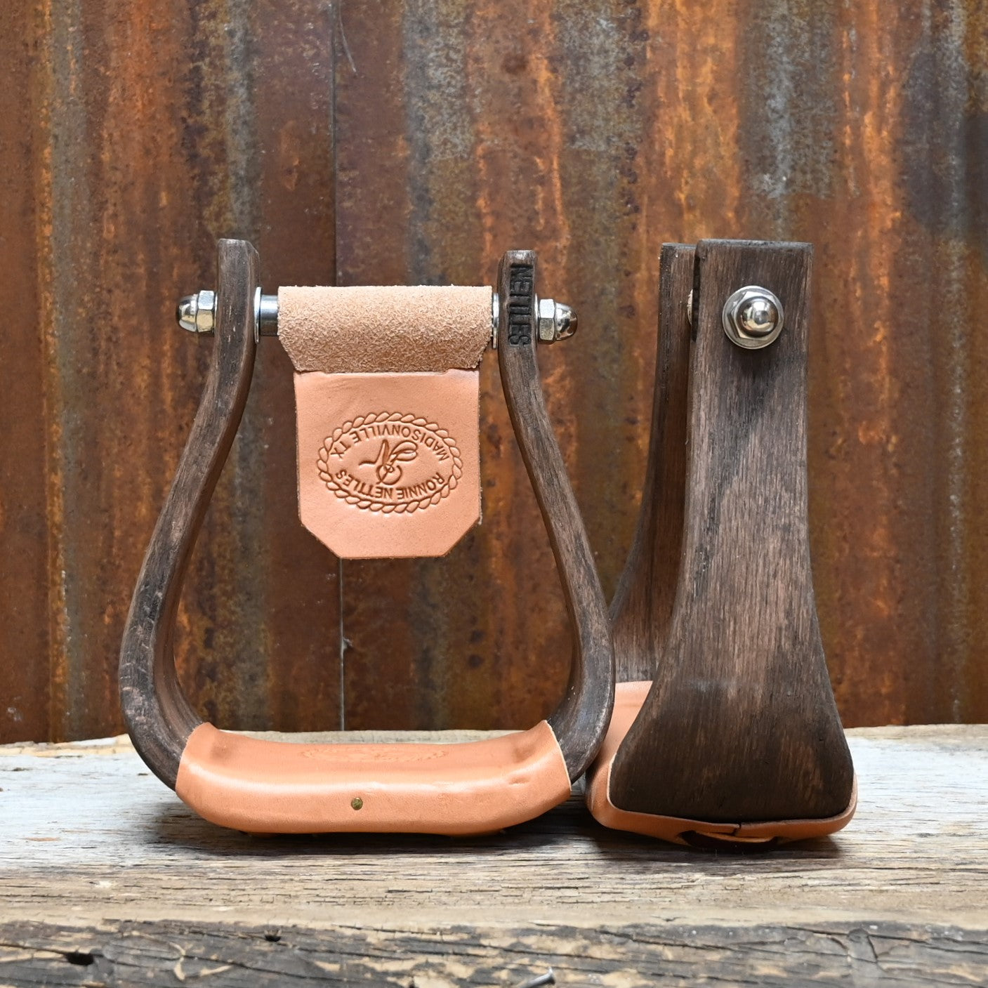 Nettles Stirrups 3 Inch Chisholms in Mahogany