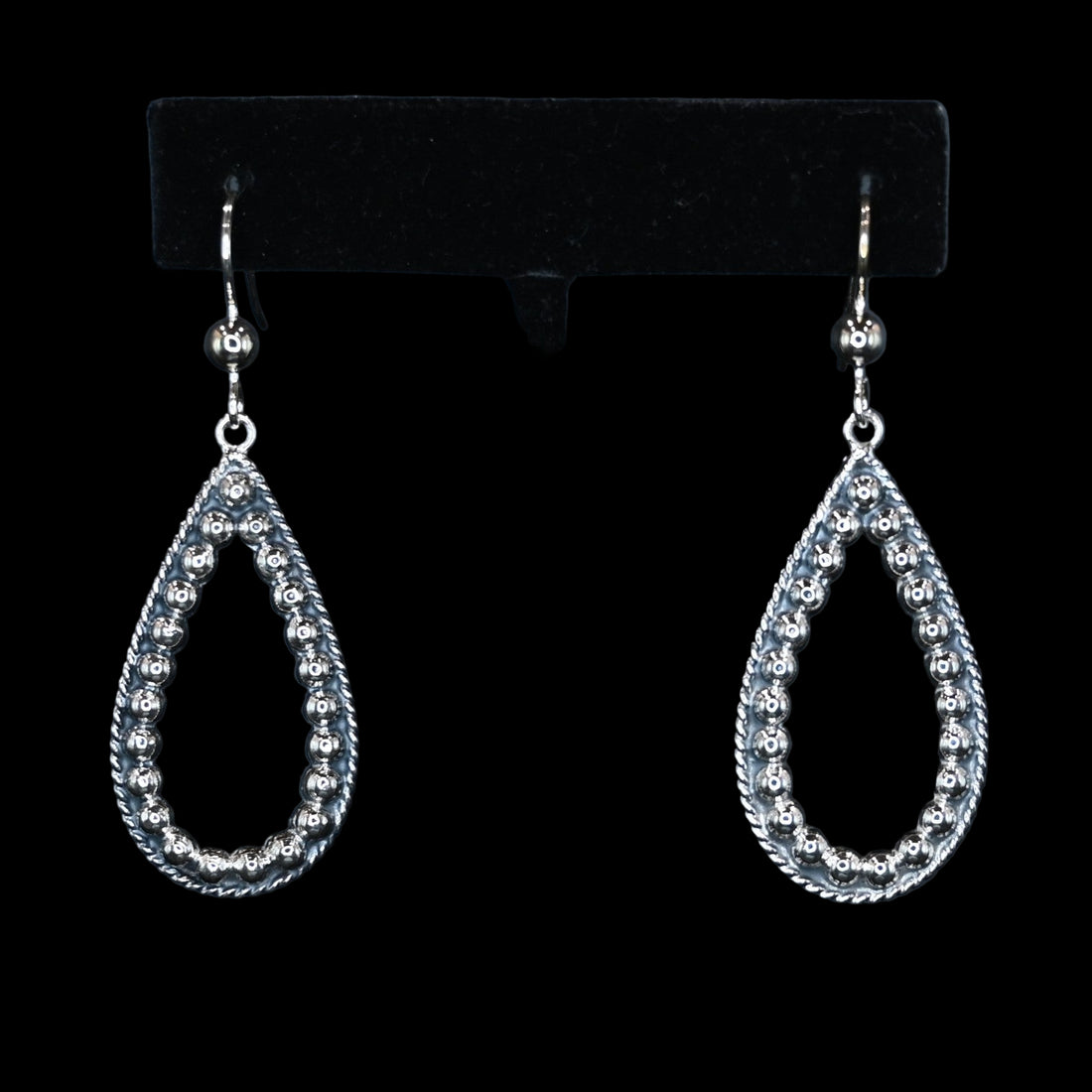 Vogt Silversmiths Blair Wild Rider sterling silver teardrop earrings with beadwork