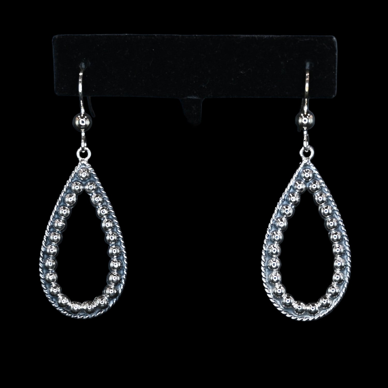 Vogt Silversmiths Blair Wild Rider sterling silver teardrop earrings with beadwork