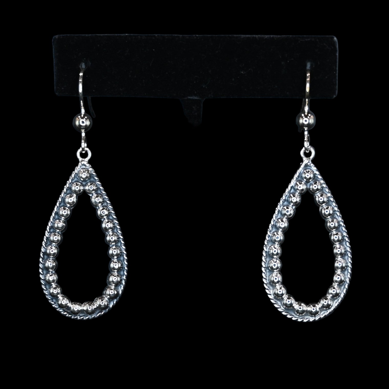 Vogt Silversmiths Blair Wild Rider sterling silver teardrop earrings with beadwork