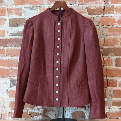 Frontier Ladies Victoriana Jacket Light Burgundy Donegal front view