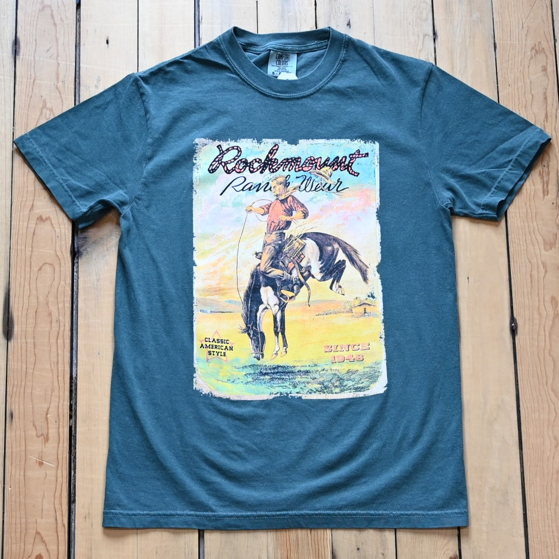 Rockmount men’s vintage bronc graphic t-shirt in teal