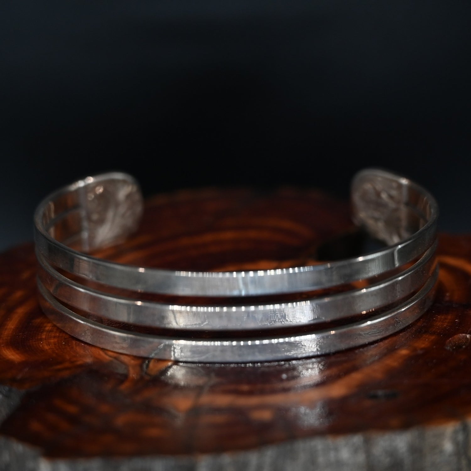 Vogt Rosie Cuff — sterling silver cuff with triple bar front design