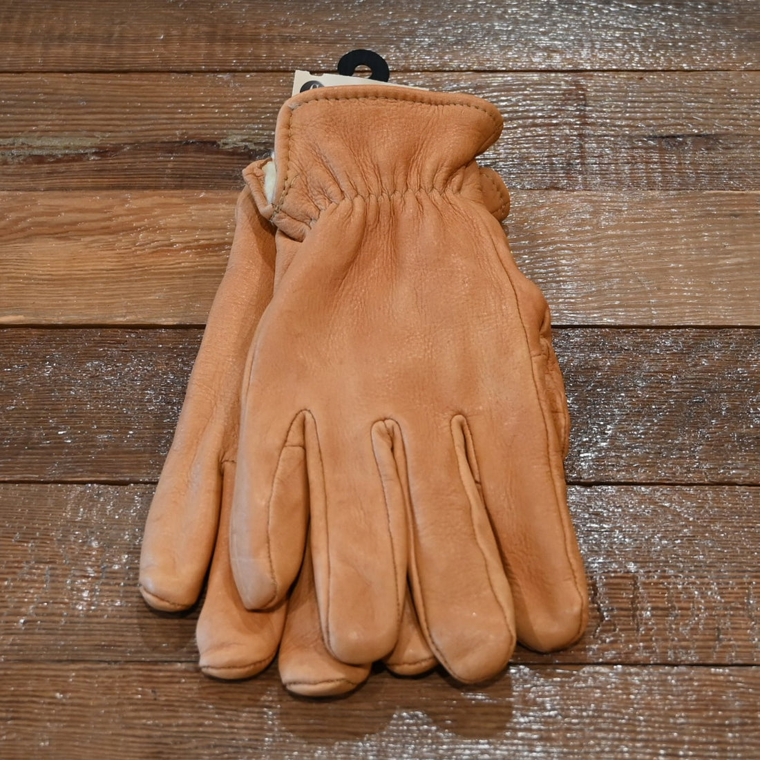 Geier Gloves saddle brown pile-lined deerskin glove with elastic back