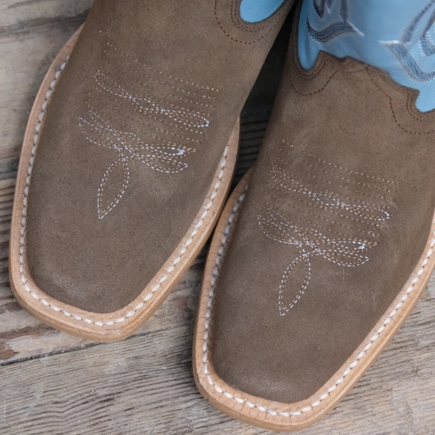 R. Watson 13" Ladies Chocolate Heavy Roughout - Sky Blue Goat