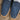 Hondo 13" Cowboy Boot – White Cowhide Top with Navy Nubuck Bullhide Vamp