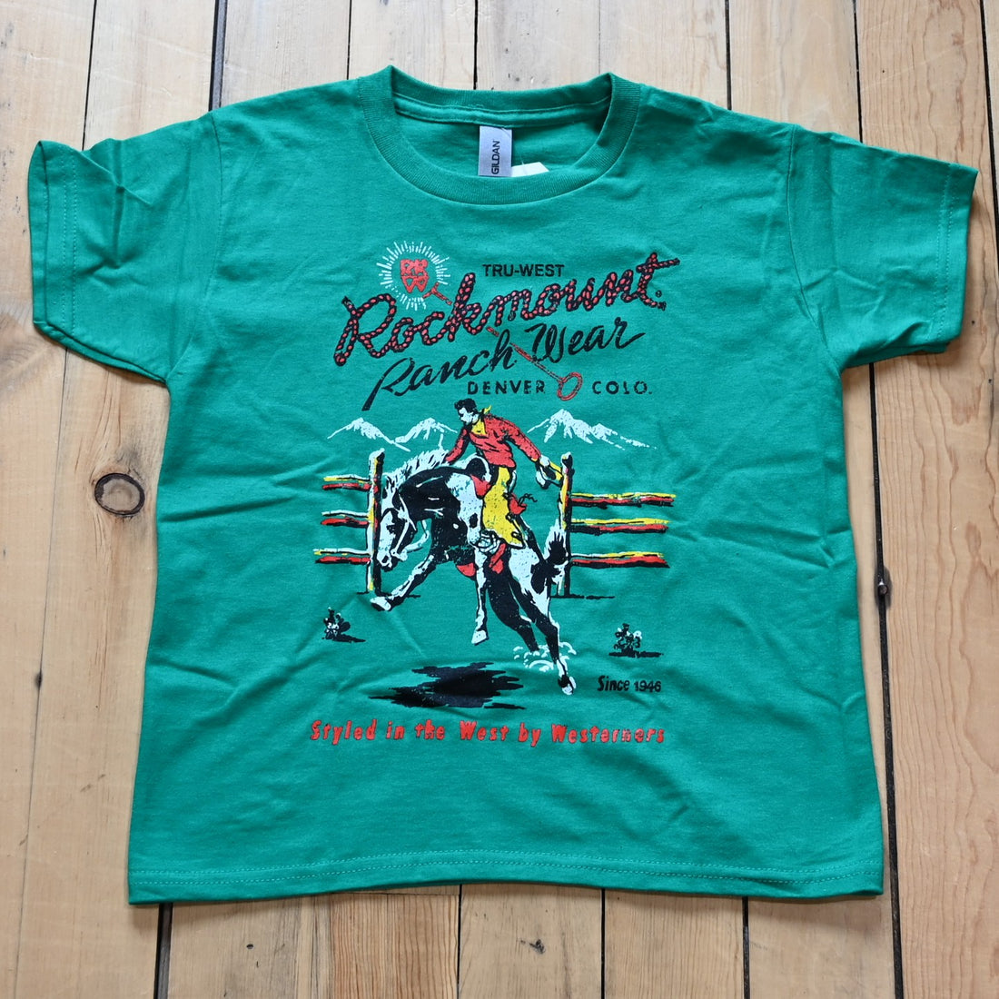 Rockmount youth green bronc graphic t-shirt