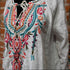 Johnny Was Kris Linen Peasant Blouse in white with embroidery and tassel ties