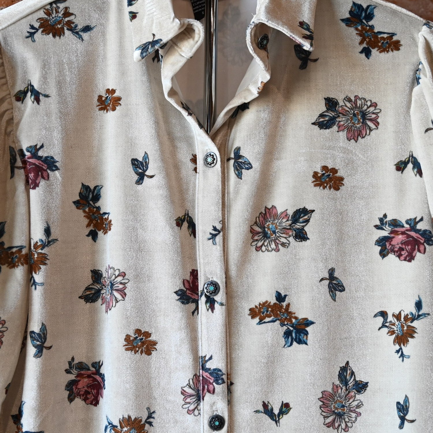 Ladies crushed velvet Gianna Blouse by Tasha Polizzi, rich texture and elegant silhouette