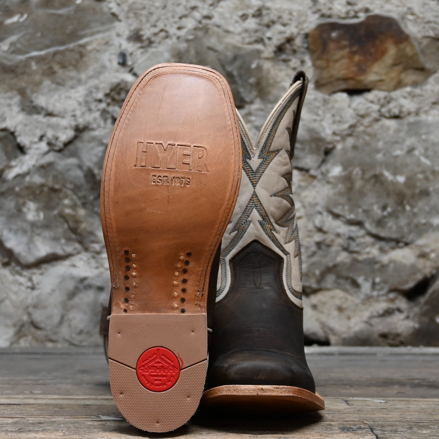 Hyer 11" LE ROY Bone top Waxy Brown cowhide vamp boot