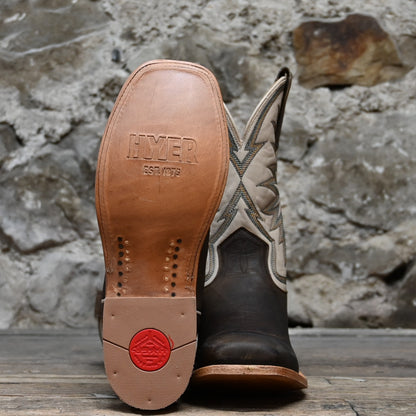 Hyer 11" LE ROY Bone top Waxy Brown cowhide vamp boot